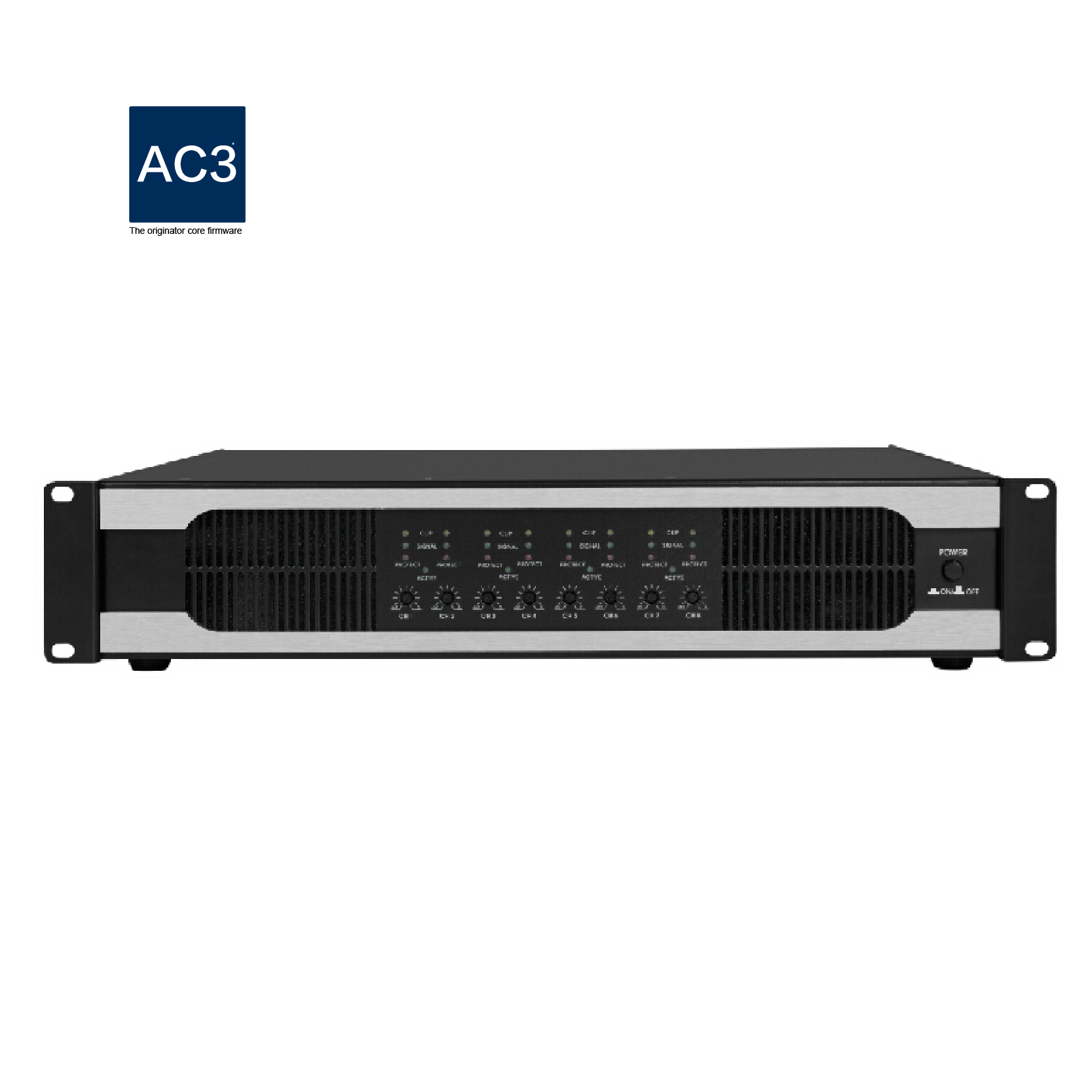 multi-function 2U digital 8 channel power amplifier