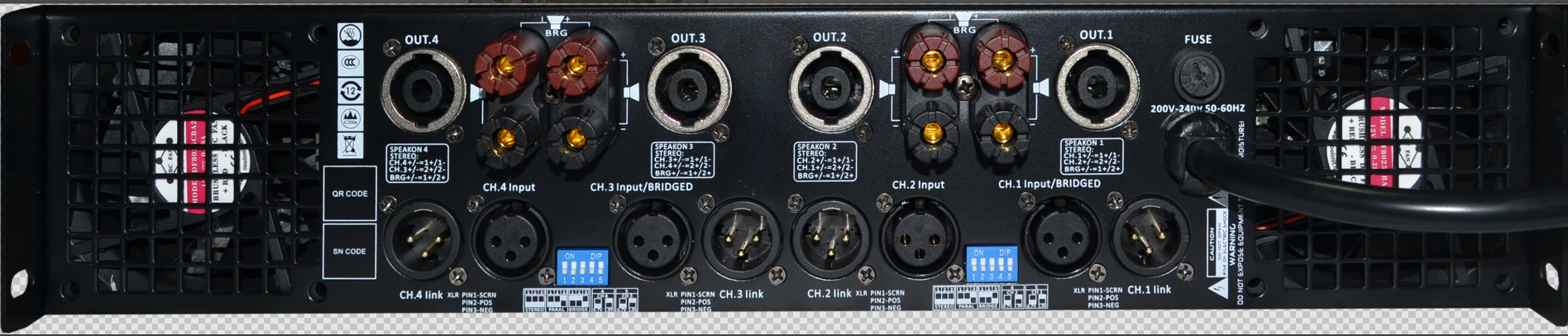 line array speak 2U CLASS H four-channel 1000W professional power amplifier is suitable for subwoofers and pa system