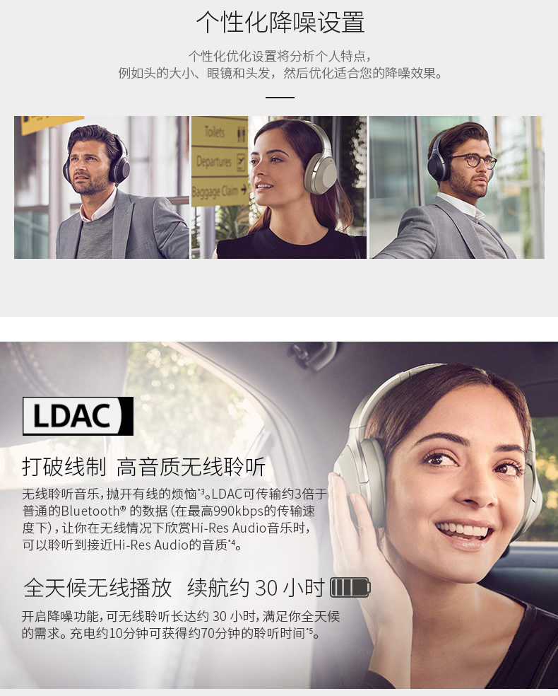 sony索尼wh1000xm2头戴无线蓝牙降噪耳机